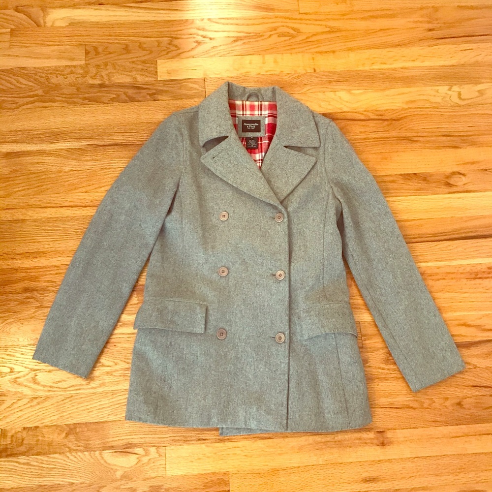 Grey Wool Coat - image 1